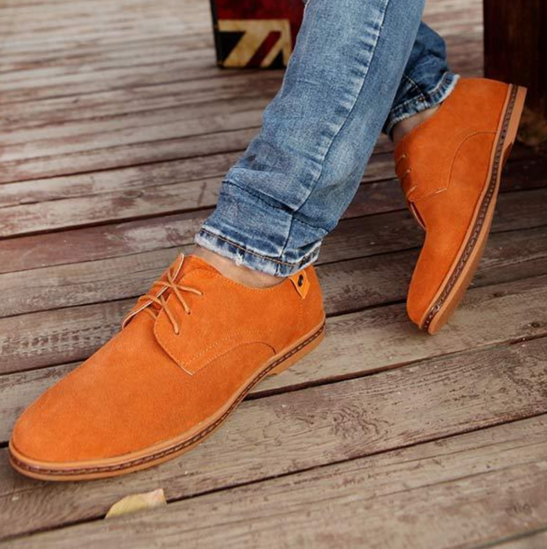Heren Suède Derby Schoenen Met Vetersluiting En Textuurafwerking