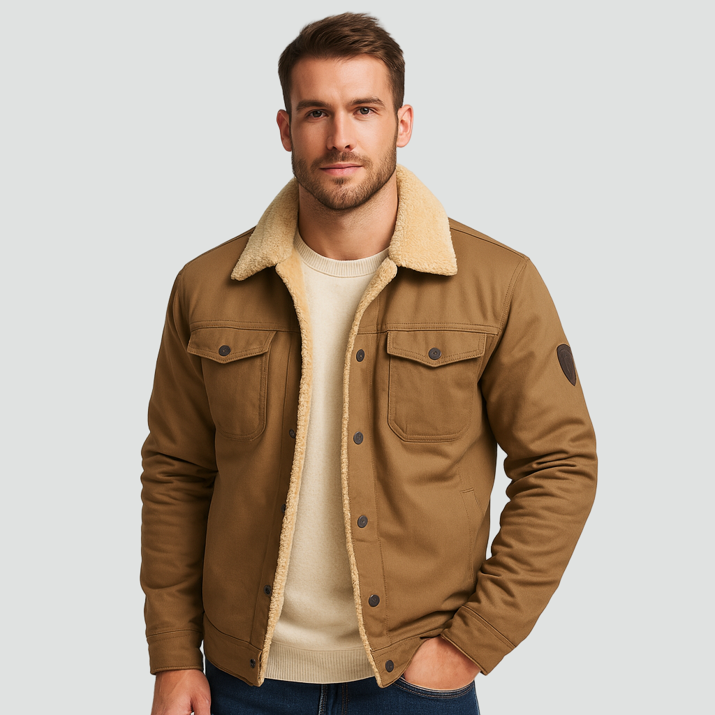 Teddy Fleece Winterjas Heren Gevoerd Drukknopen
