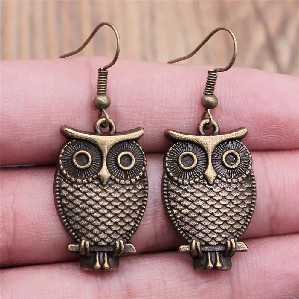 Vintage Uil Boheemse Dangle Oorbellen