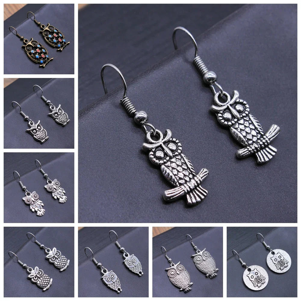 Vintage Uil Boheemse Dangle Oorbellen