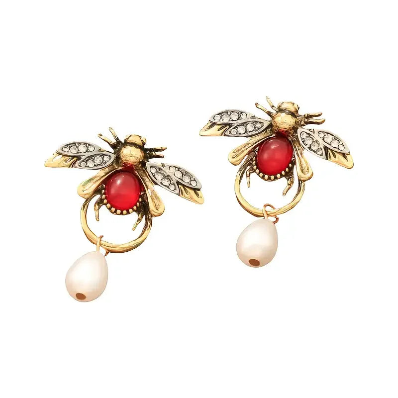 Vintage Bijen Dangle Oorbellen