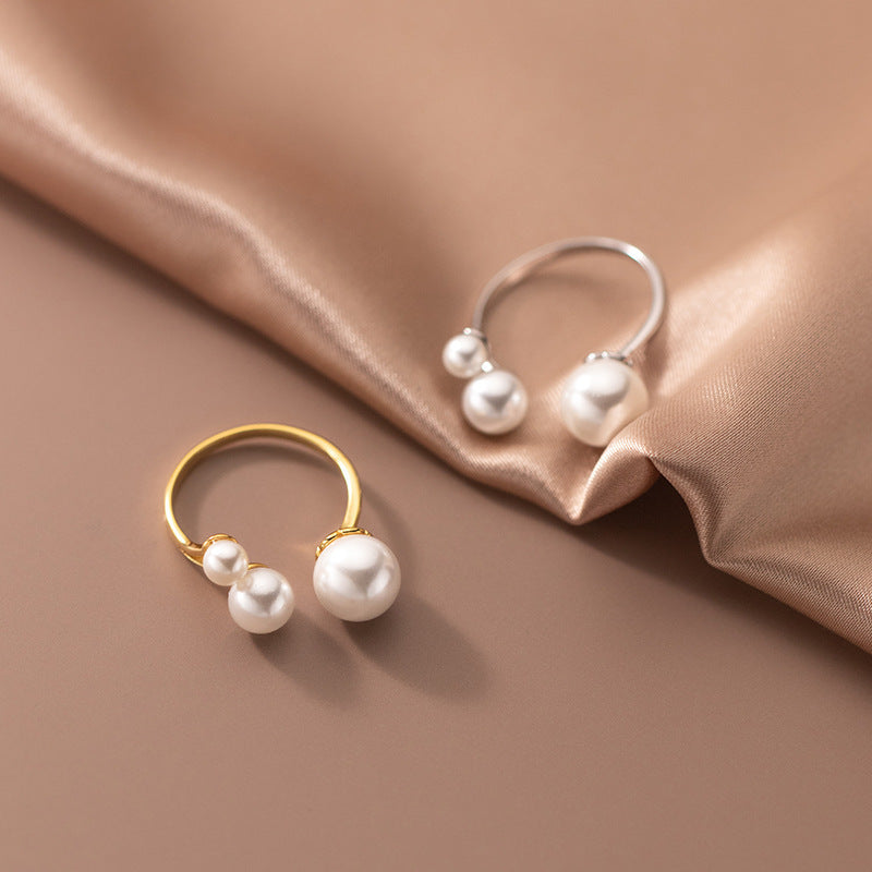 Elegante zoetwaterparel ring met verfijnde driehoekige vorm