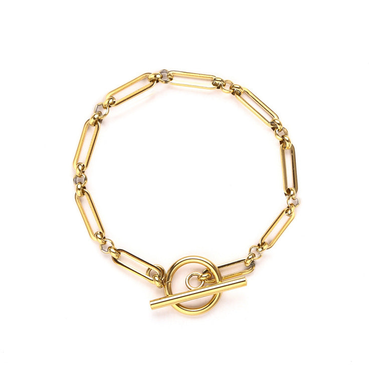 Elegante T-Bar armband in wit goud