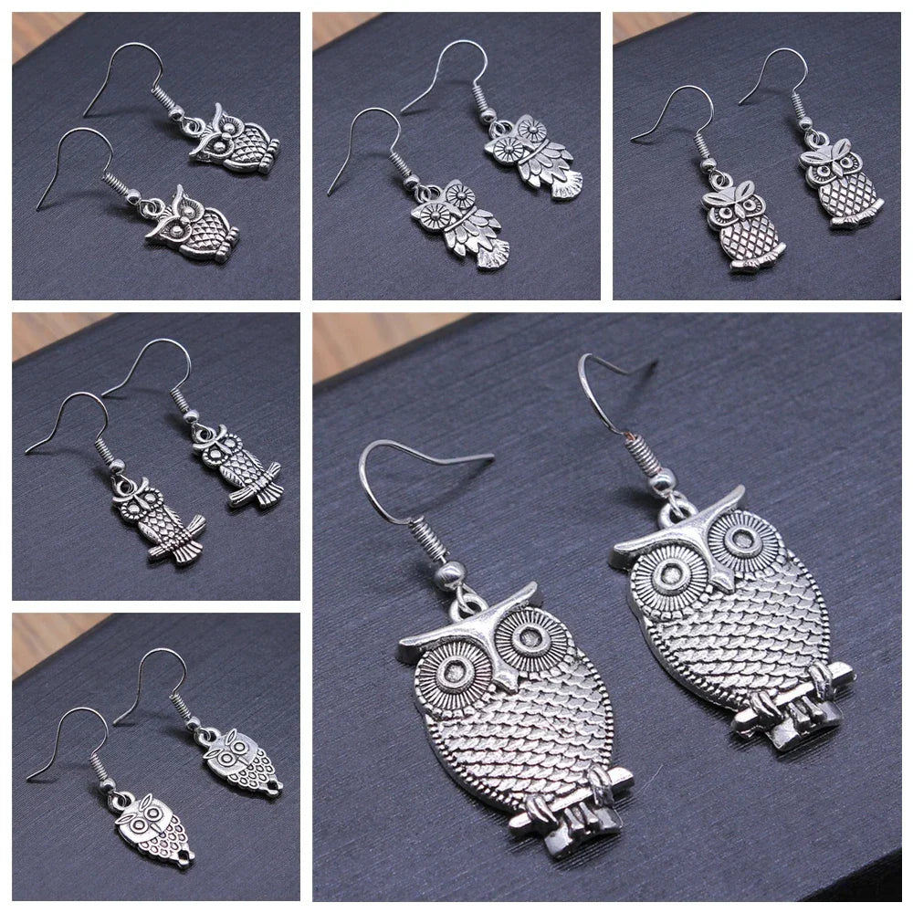 Vintage Uil Boheemse Dangle Oorbellen