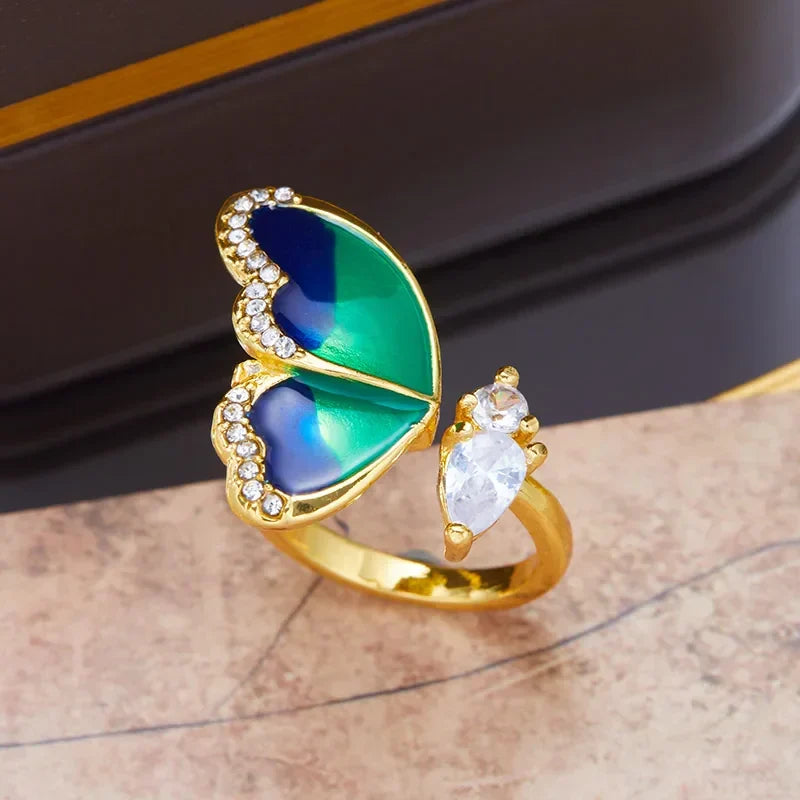 Blauwe Vlinder Dromen Ring