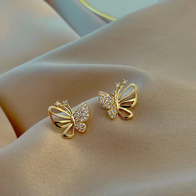 Elegante Zirkonia Vlinder Stud Oorbellen