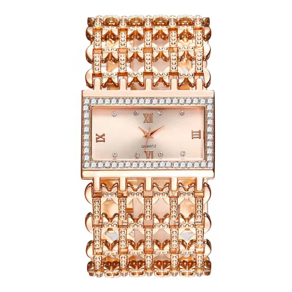 Minimalistische roségouden horloge met subtiele schakelketting