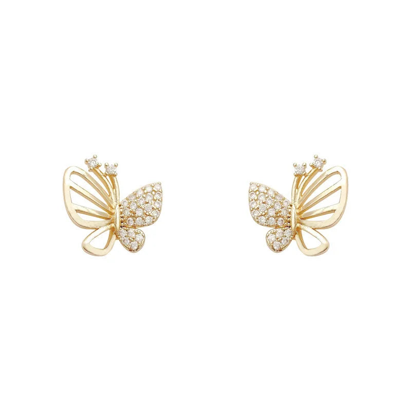 Elegante Zirkonia Vlinder Stud Oorbellen