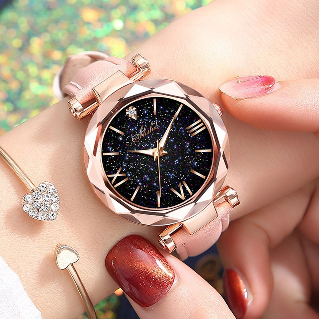 Trendy roségouden horloge