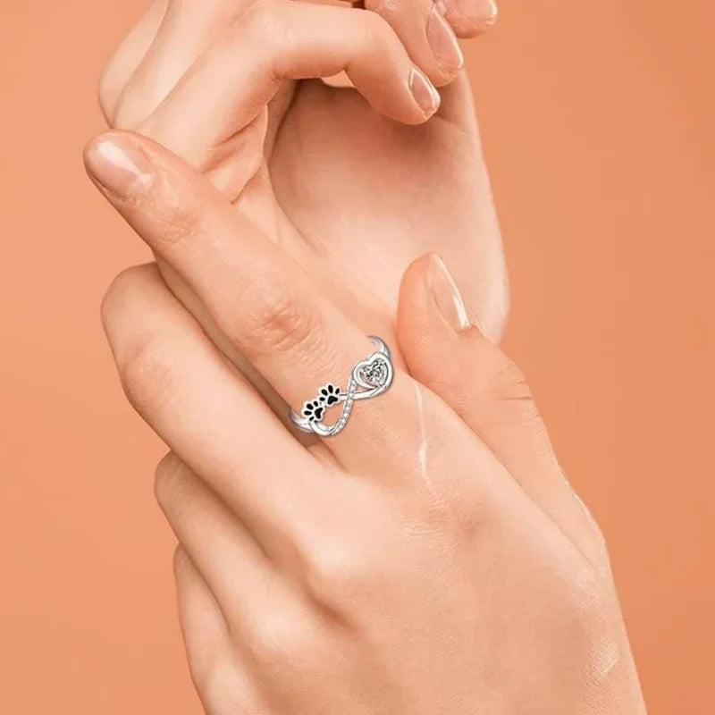 Zirconia Pootring met Hart en Oneindigheid Ontwerp