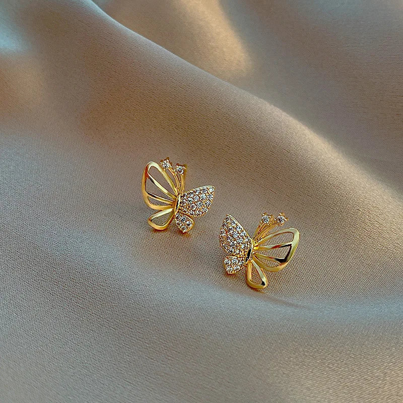Elegante Zirkonia Vlinder Stud Oorbellen