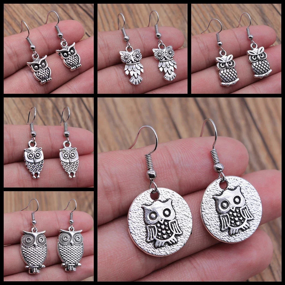 Vintage Uil Boheemse Dangle Oorbellen
