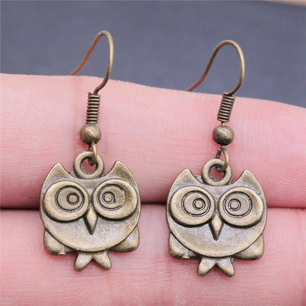 Vintage Uil Boheemse Dangle Oorbellen
