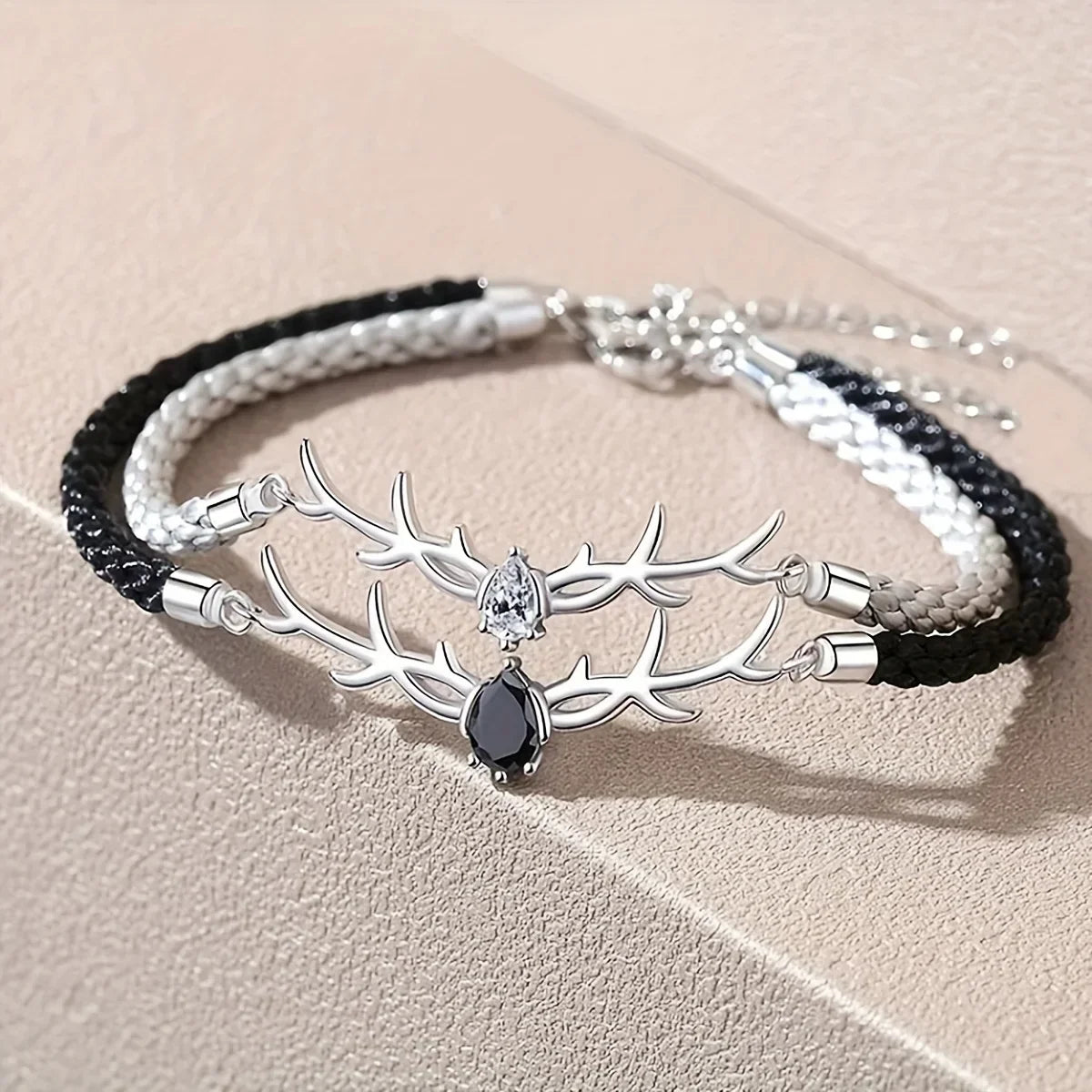 Hertengeweih Hart Armband met Zircon