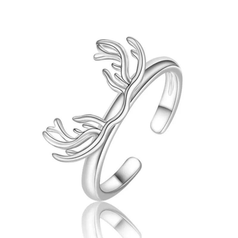 Sterling Zilveren Gewei Ring