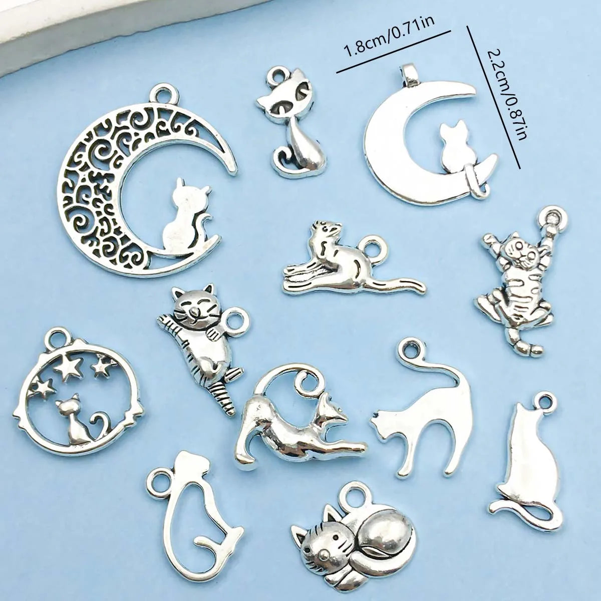Vintage Zilveren Kat Charms Collectie