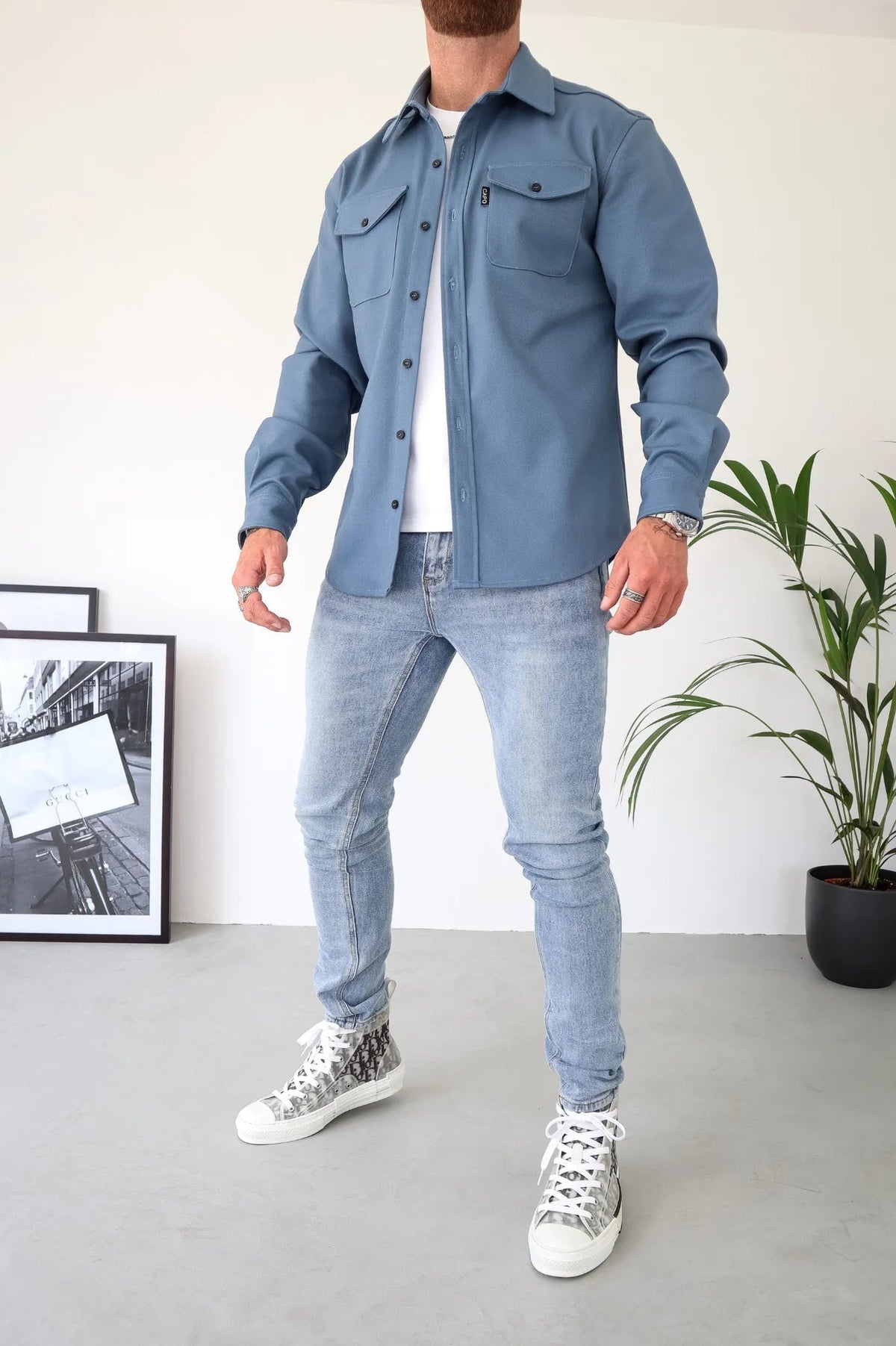 Heren Overshirt Jas Borstzakken Lente Herfst Casual Lichtgewicht