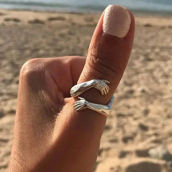 Verfijnde zilveren ring met verstelbare band