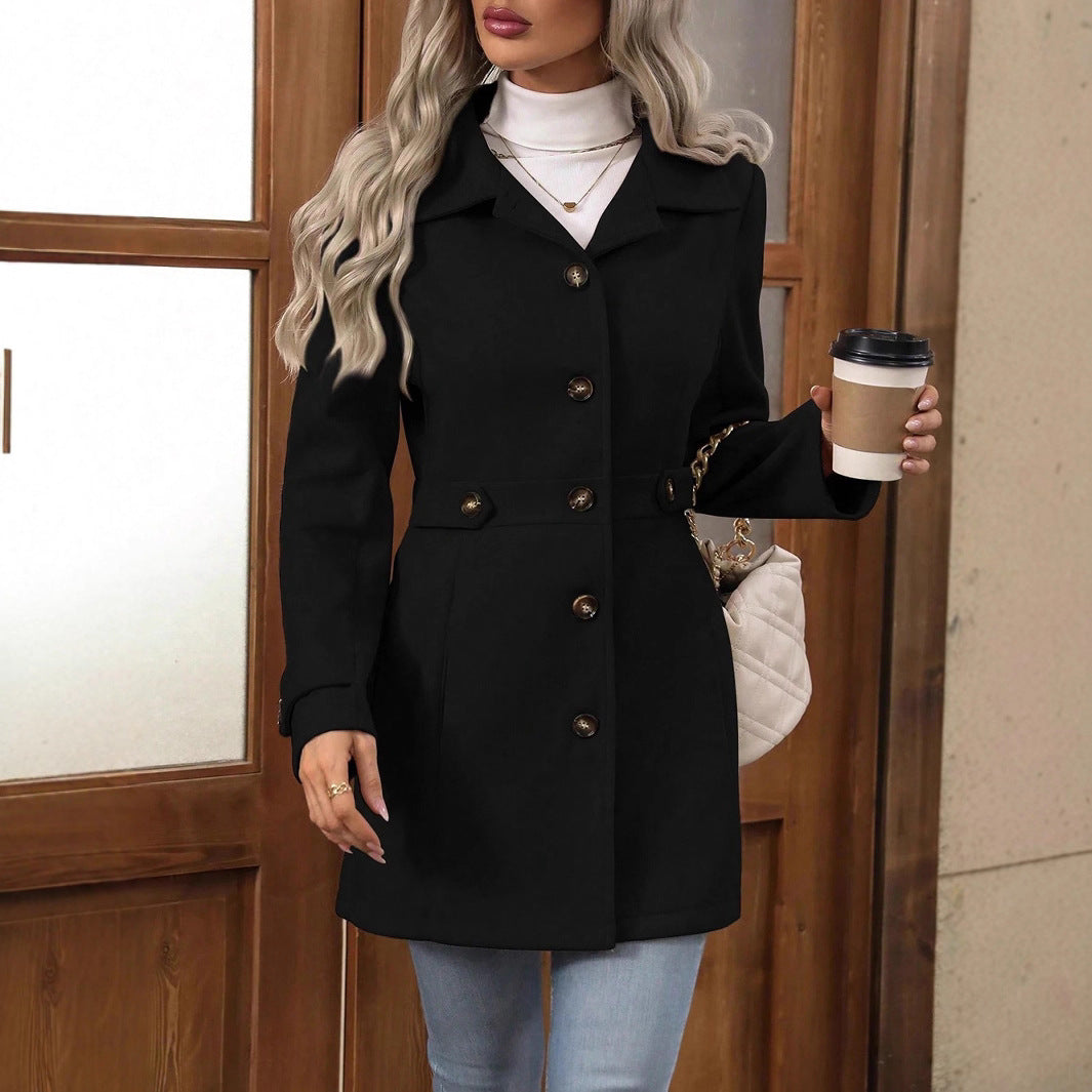 Herfst Dames Trenchcoat Ceintuur Getailleerd Tussenseizoen