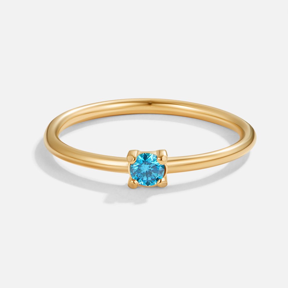 Zachte gouden ring met geboortesteen