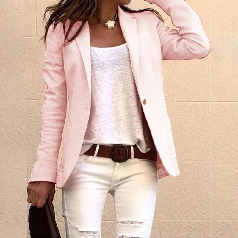 Blazer voor Dames met Slanke Pasvorm en Klassiek Revers
