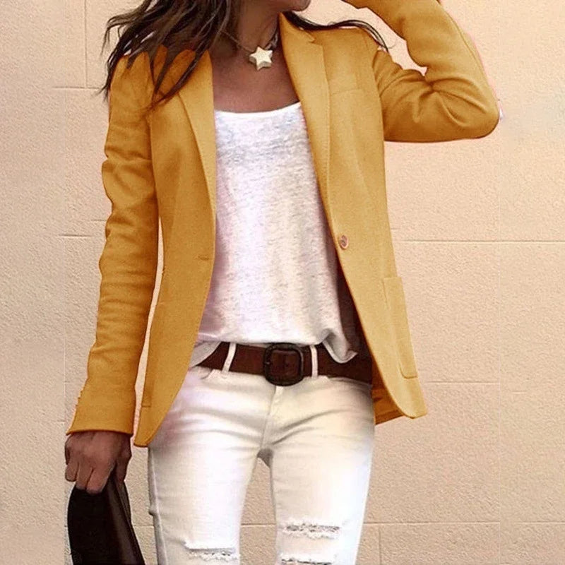 Blazer voor Dames met Slanke Pasvorm en Klassiek Revers