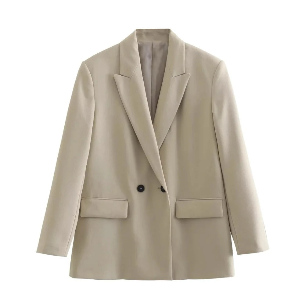 Blazer voor Vrouwen met Dubbele Rij Knopen en Regular Fit