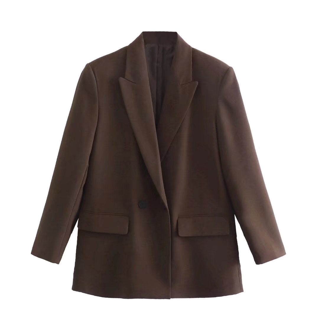 Blazer voor Vrouwen met Dubbele Rij Knopen en Regular Fit