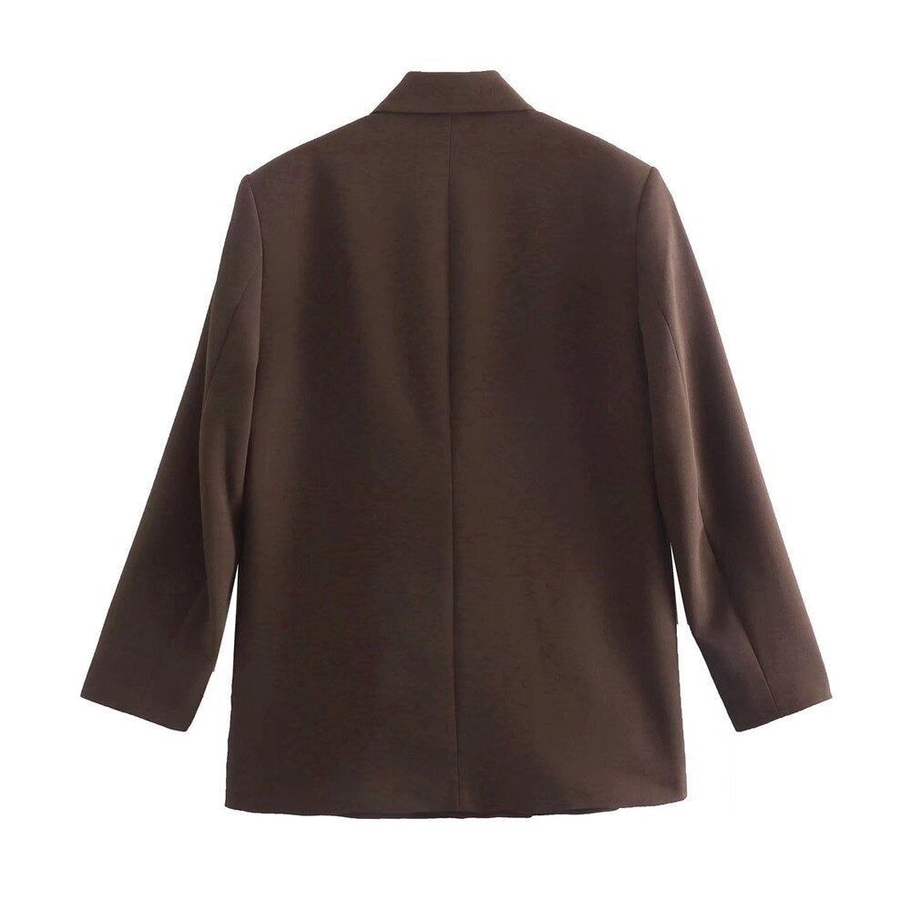 Blazer voor Vrouwen met Dubbele Rij Knopen en Regular Fit