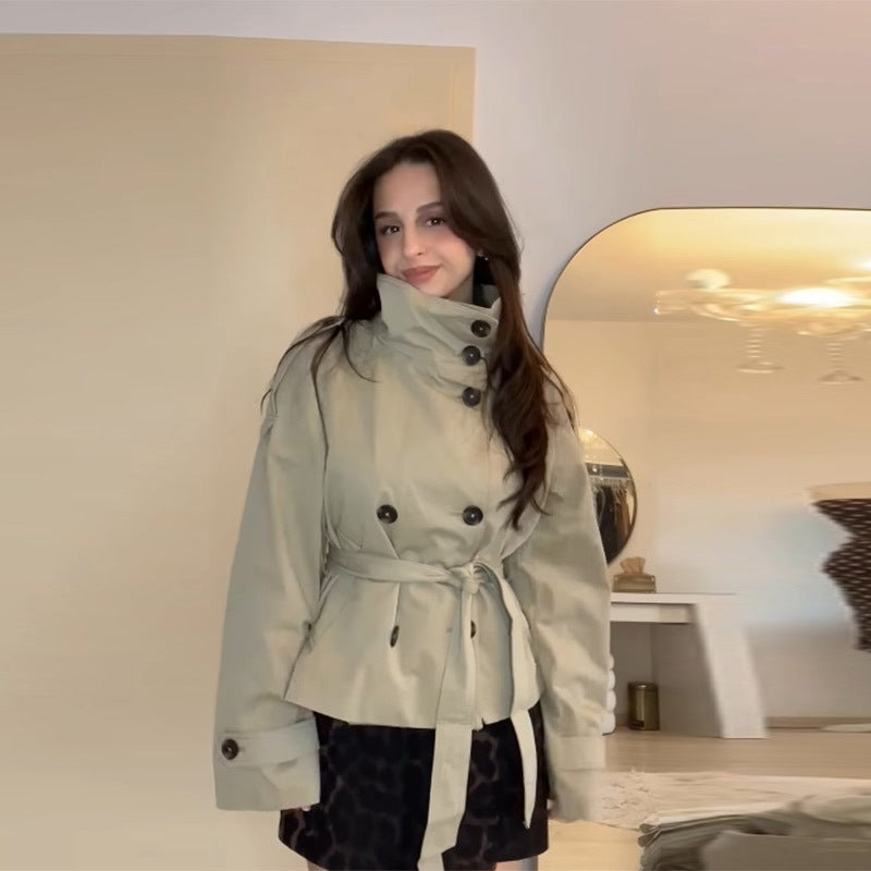 Trenchcoat Dames Getailleerd Stijlvolle Kraag Casual Lente Herfst
