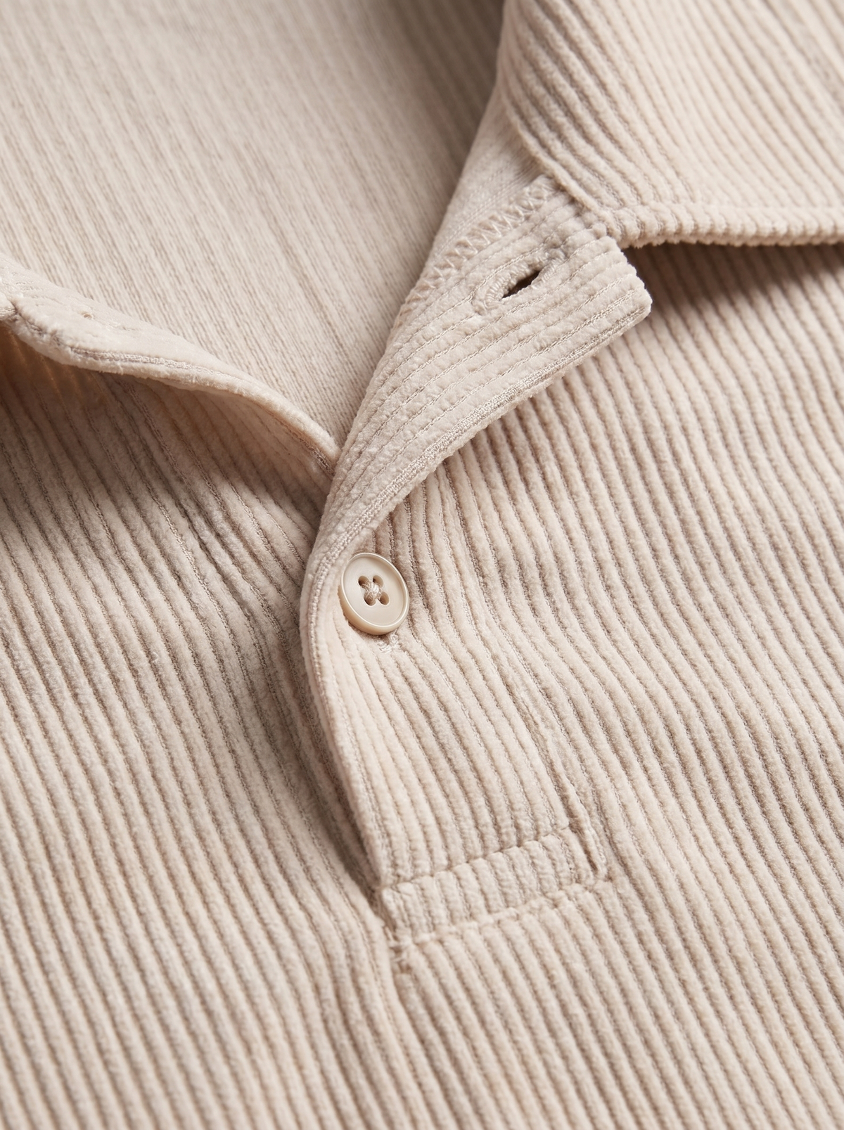 Corduroy Poloshirt en Shorts Set Heren Slim Fit