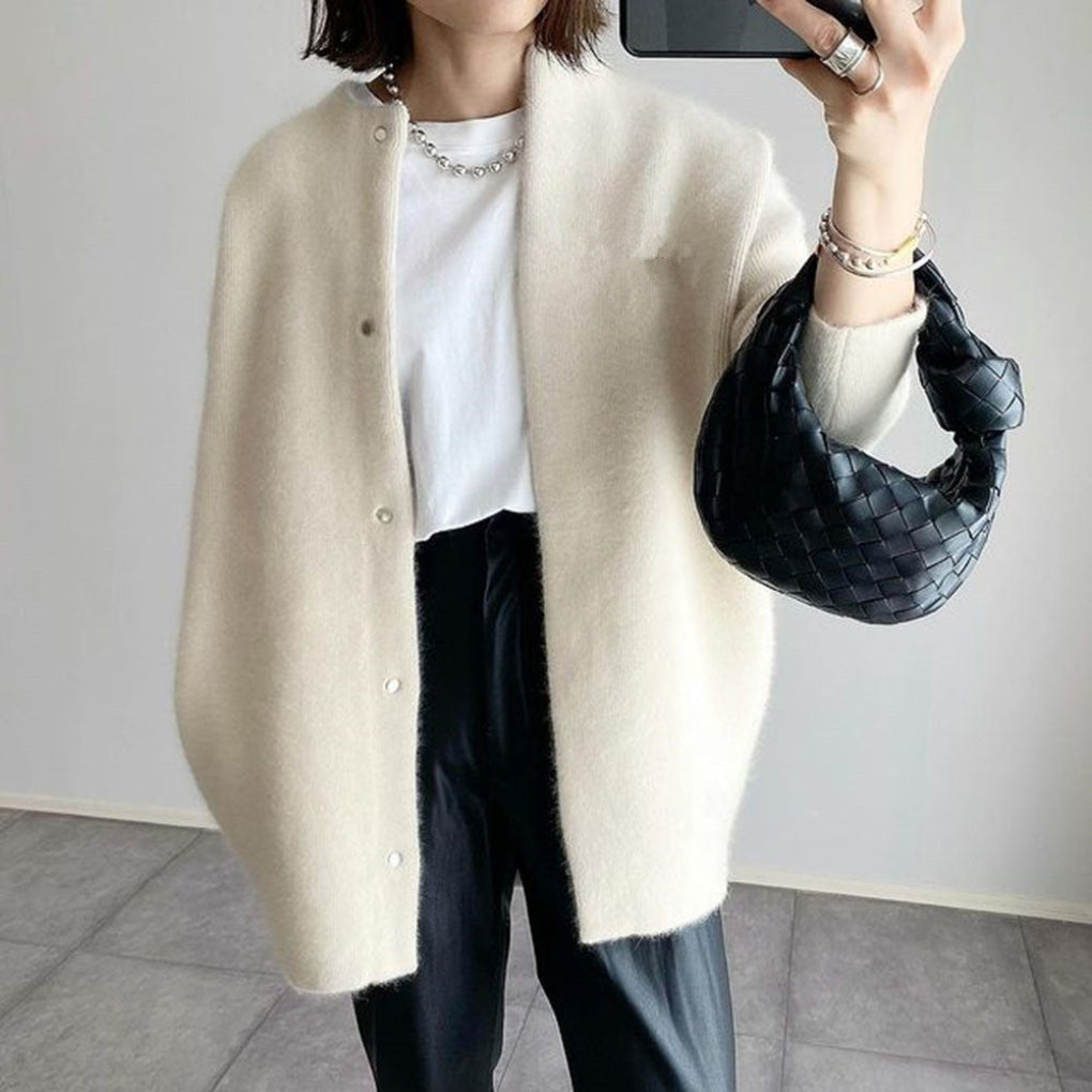 Cardigan voor Dames met Knoopsluiting, Lange Mouwen en Kraag