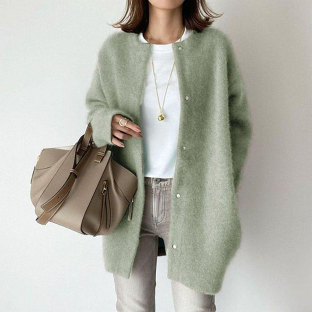 Cardigan voor Dames met Knoopsluiting, Lange Mouwen en Kraag
