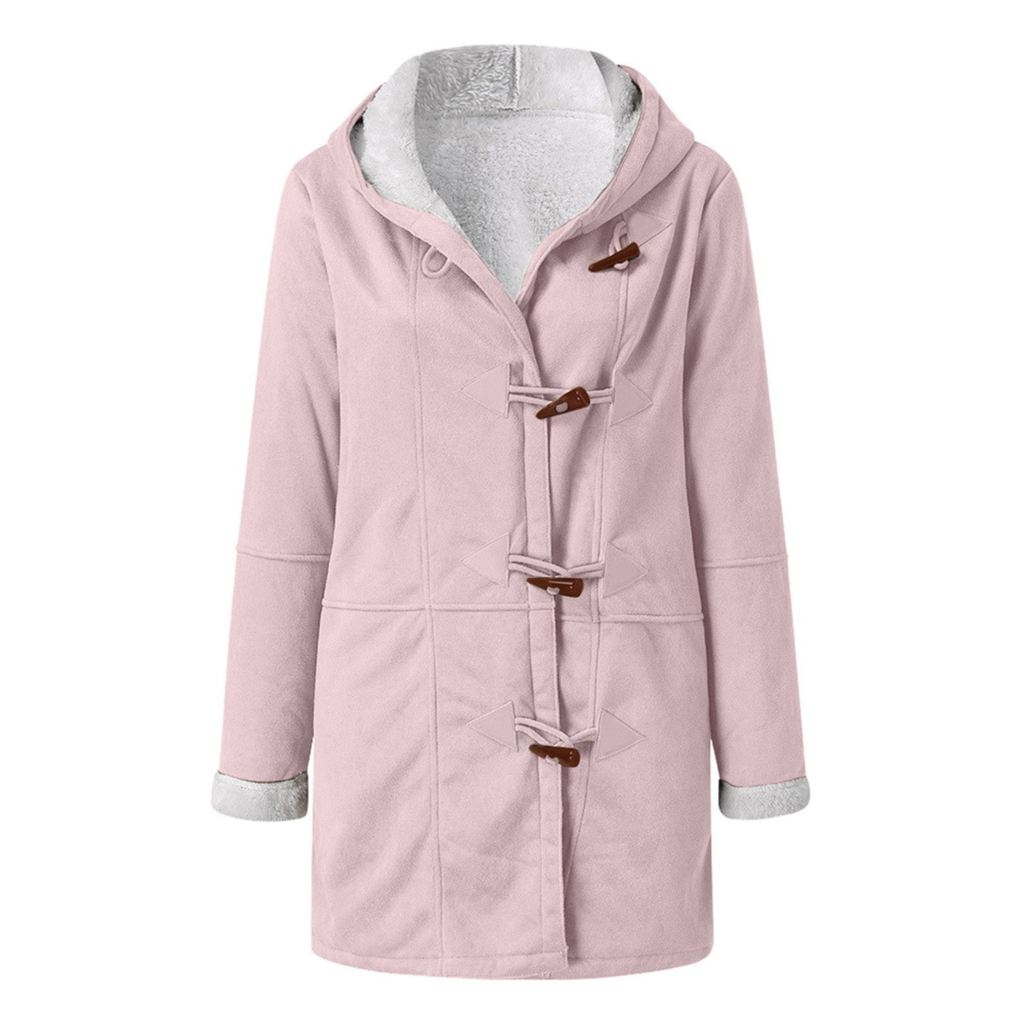 Cozy Dames Duffle Coat met Kap en Warme Voering voor Koude Dagen