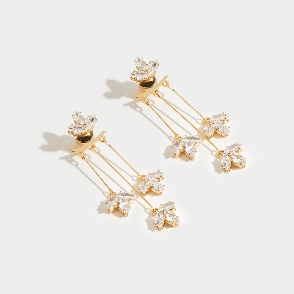 Kristallen Lotus Waterval Oorbellen