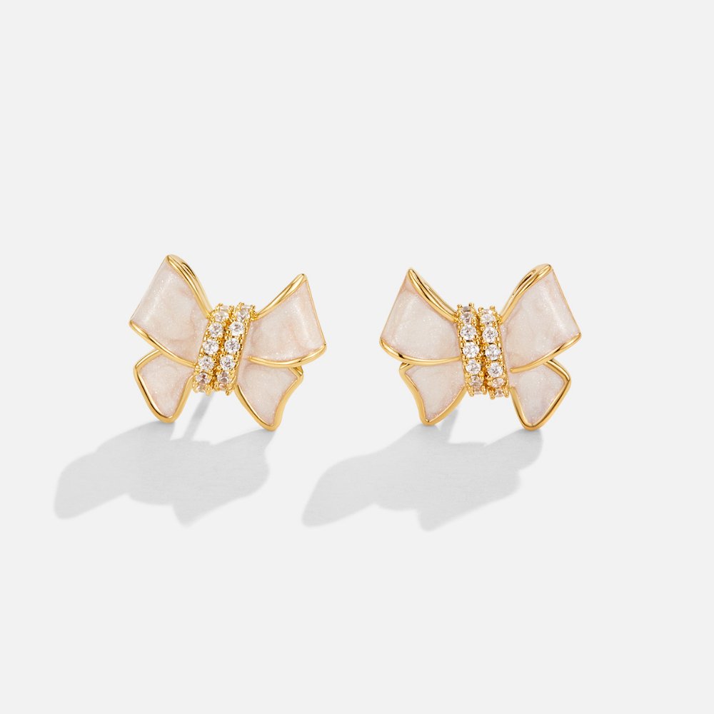 Elegante oorbellen van kristal met een verfijnde strik