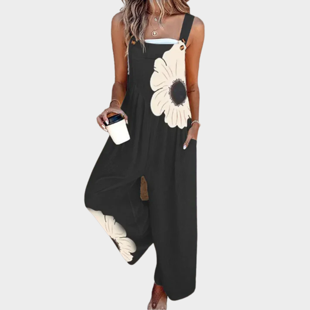 Dames Dungarees Met Bloemenprint
