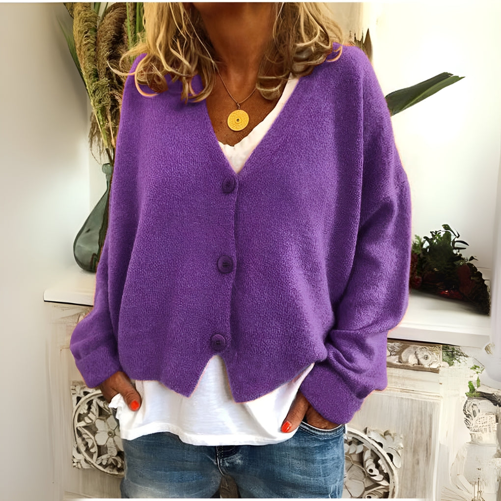 Dames gebreide cardigan met zachte stof