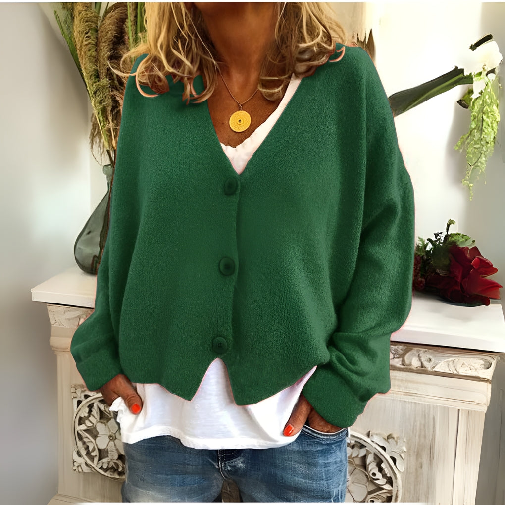 Dames gebreide cardigan met zachte stof