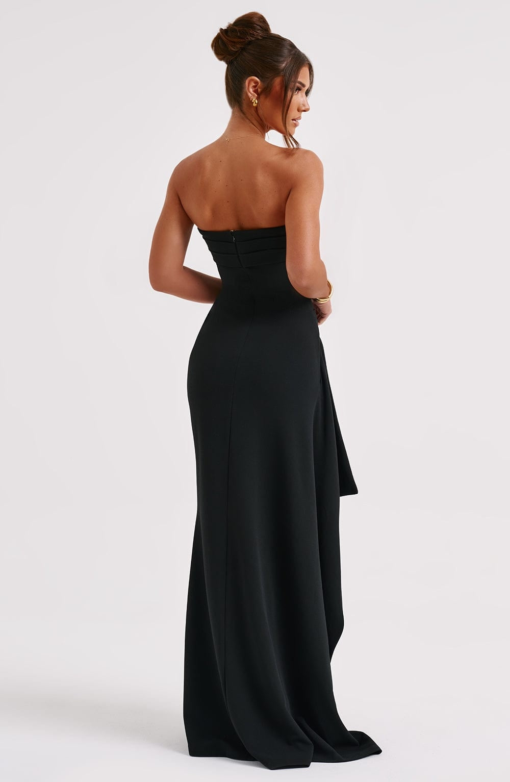 Dames Jurk met Strapless Halslijn en Hoge Split