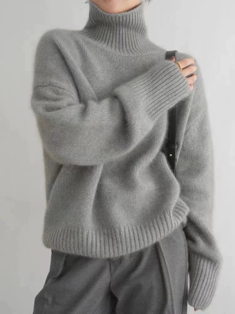 Dames Kasjmier Trui met Turtleneck voor een Stijlvolle Look