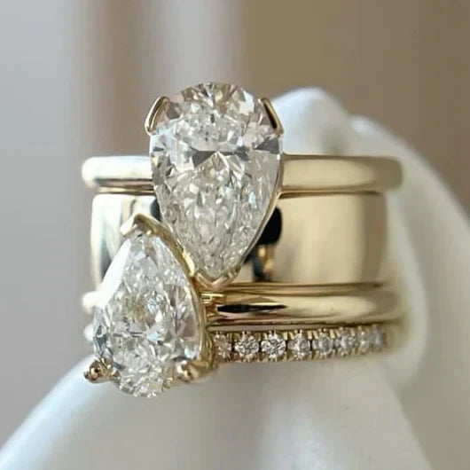 Vintage dubbele zirkonia ring