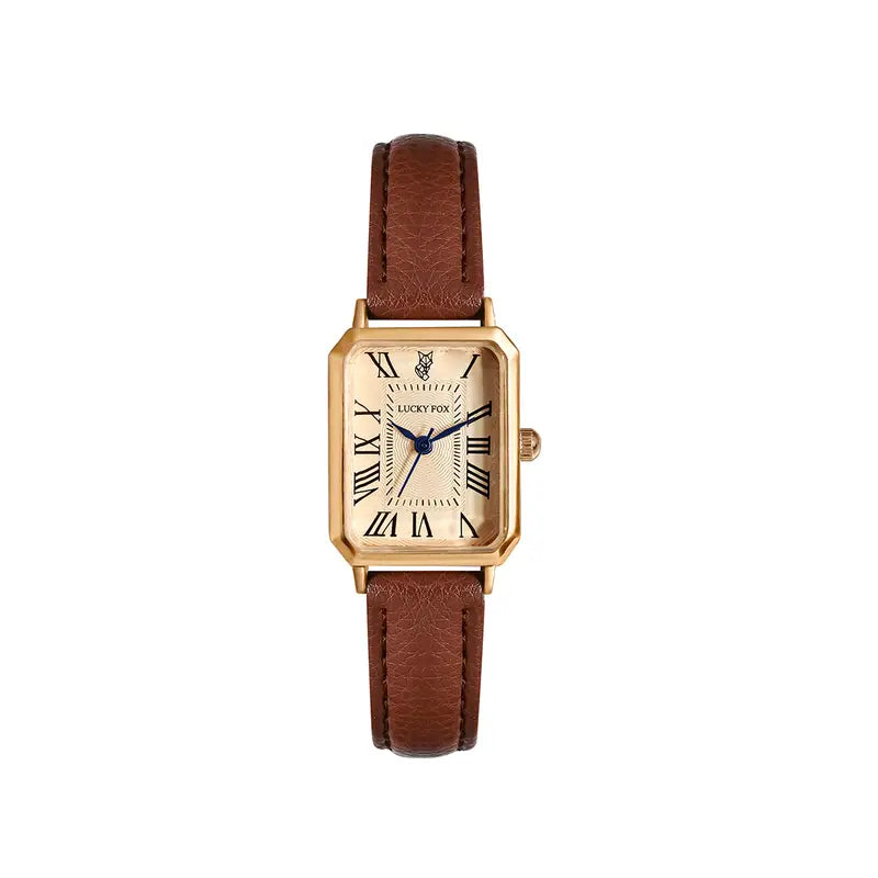Elegante gouden horloge met een verfijnd steentje