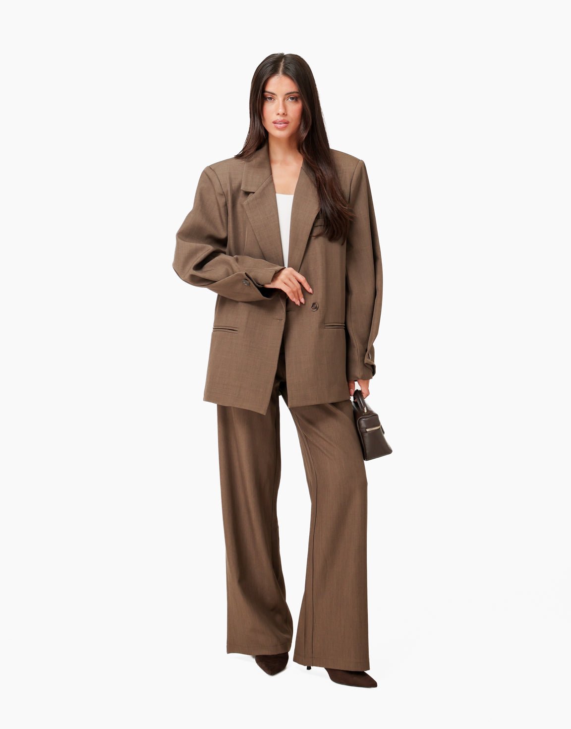 Donker Taupe Wijde Classic - Pantalon