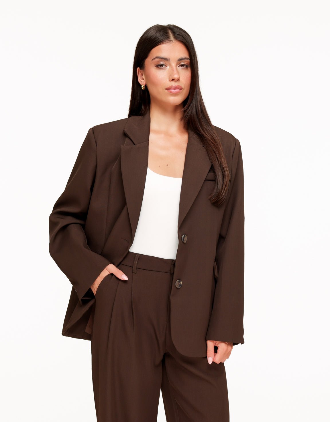 Donkerbruine Oversized Pasvorm - Blazer