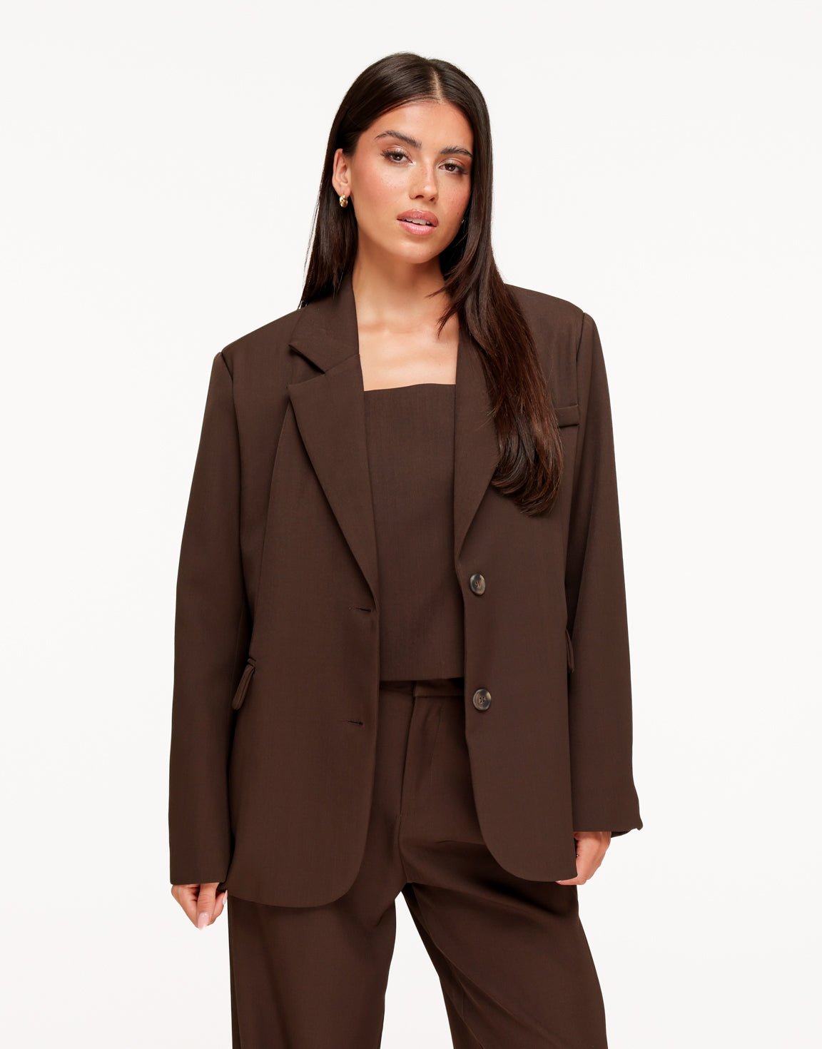 Donkerbruine Oversized Pasvorm - Blazer