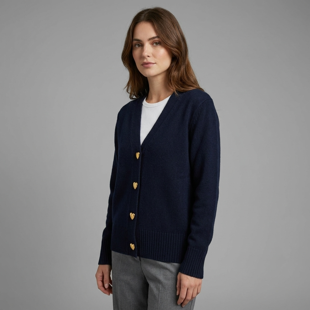 Vest Dames Regular Fit V-Hals Knoopsluiting Lange Mouwen Casual Herfst