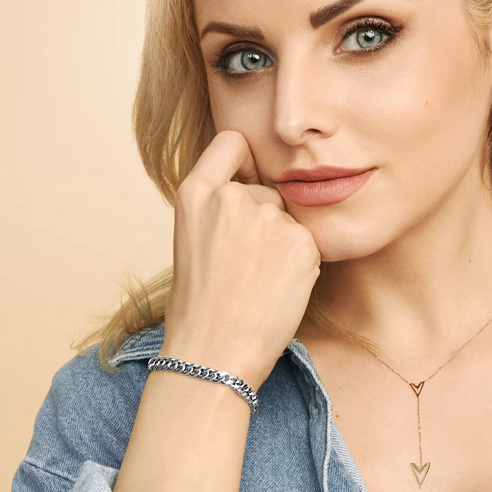 Elegante armband van wit goud met verfijnde schakels