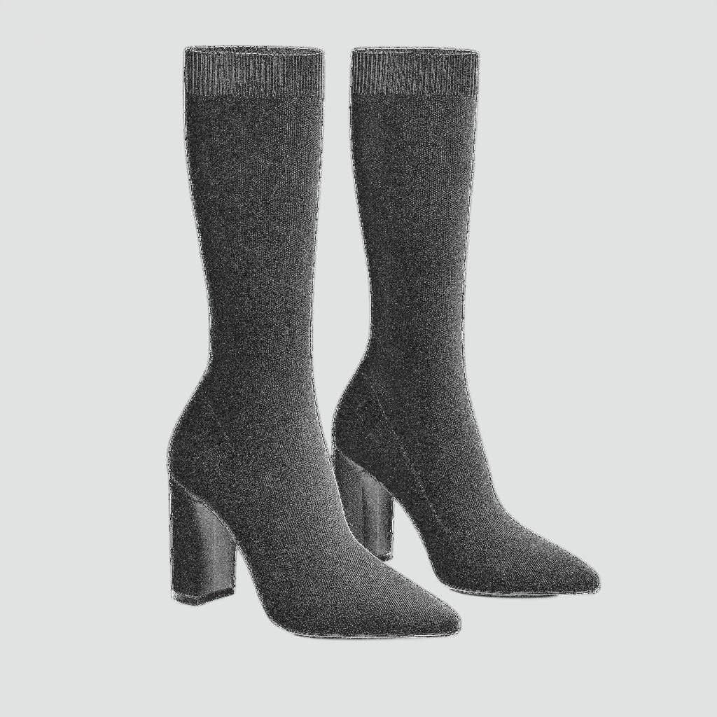 Knee-High Sock Fit Boots Voor Dames Met Pointed Toe
