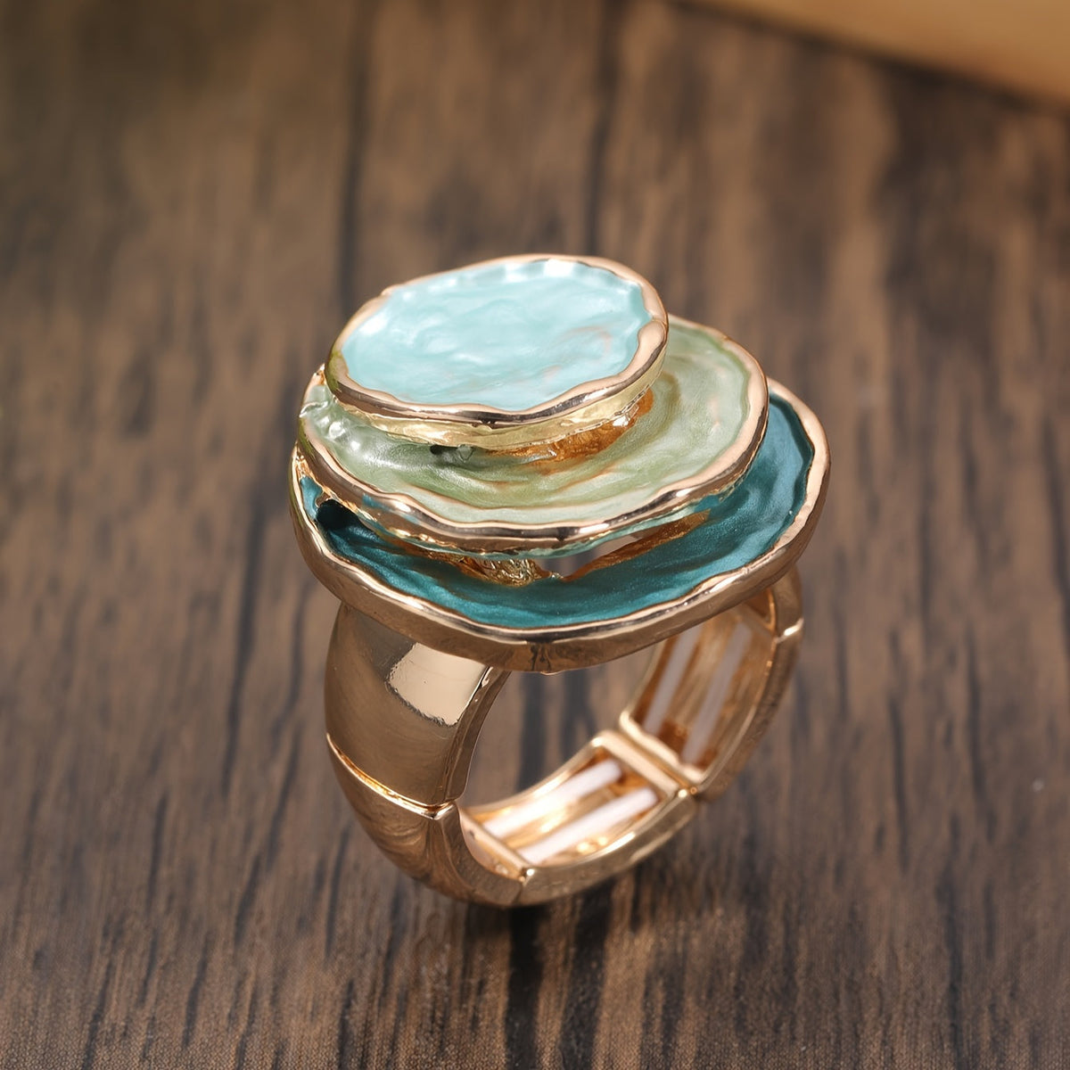 Elegante drie-laags ring in emaille